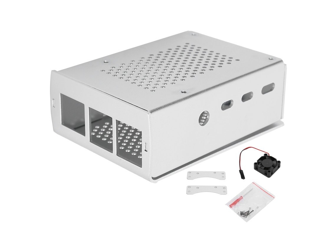 Caja Protectora Para Raspberry Pi 4, Estuche De Aluminio Con Ventilador De Enfriamiento