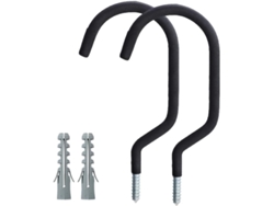 Slowmoose 2 ganchos para bicicleta para pared o garaje, acero negro.