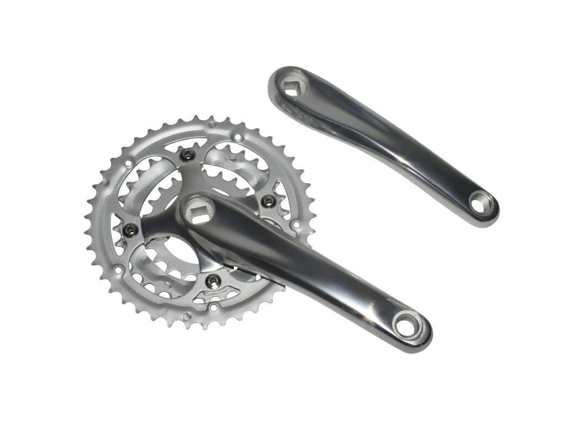 Platos y bielas de aluminio para bicicleta de montaña (caja) platos desmontables P2R 9-8V. 170 mm 42-32-22