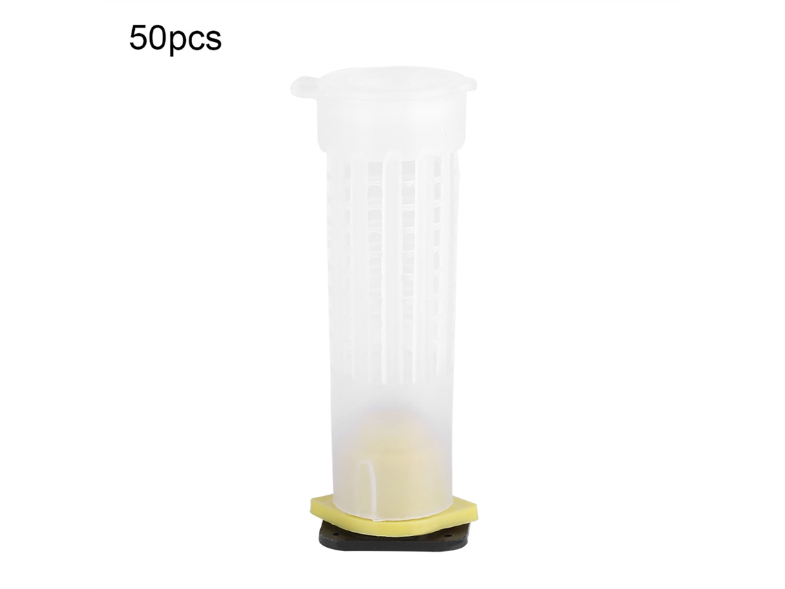Kit De 50 Jaulas Rodantes Para Cría De Abejas Reinas, Herramienta De Apicultura, Plástico Blanco.