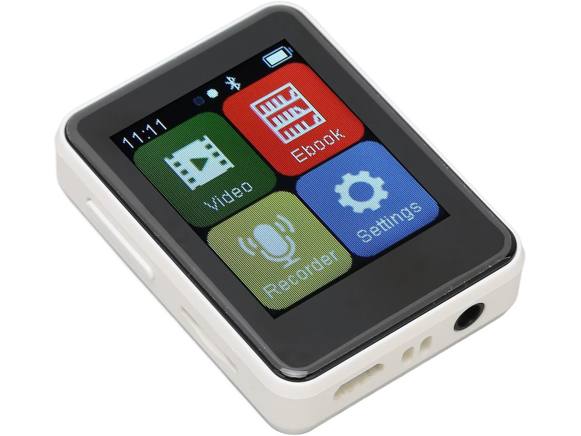Reproductor MP3 Bluetooth YIZHOOD D2 1.8Inch Tarjeta TF 64GB (Blanco)