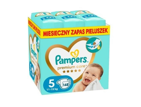 Pañales Desechables PAMPERS 5 (148 Unidades)