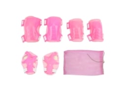 Jinwei-equipo De Protección Para Patinaje Ajustable Rodilleras Codos Manoplas 6-18 Años Rosa 6 Piezas