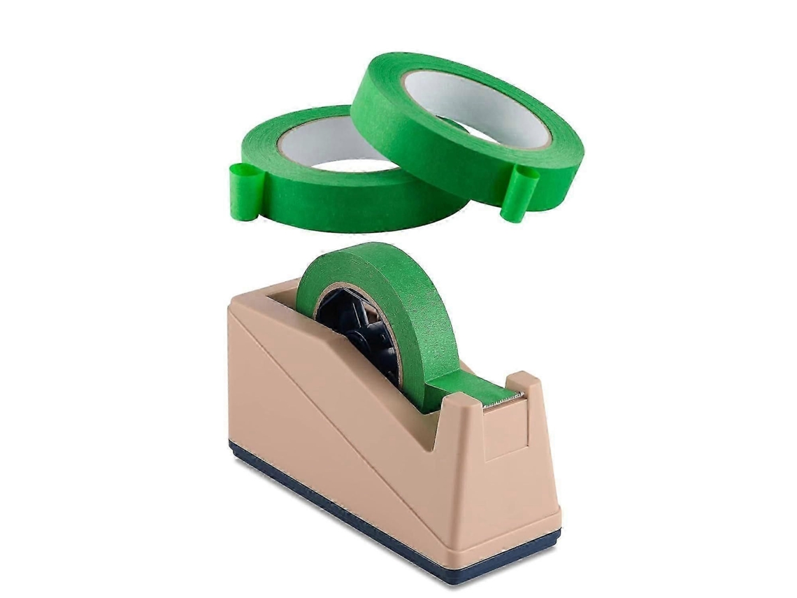 Kit con 2 cintas adhesivas verdes para pintar (2,5 cm) y dispensador de cinta térmica GOKOCO para sublimación.