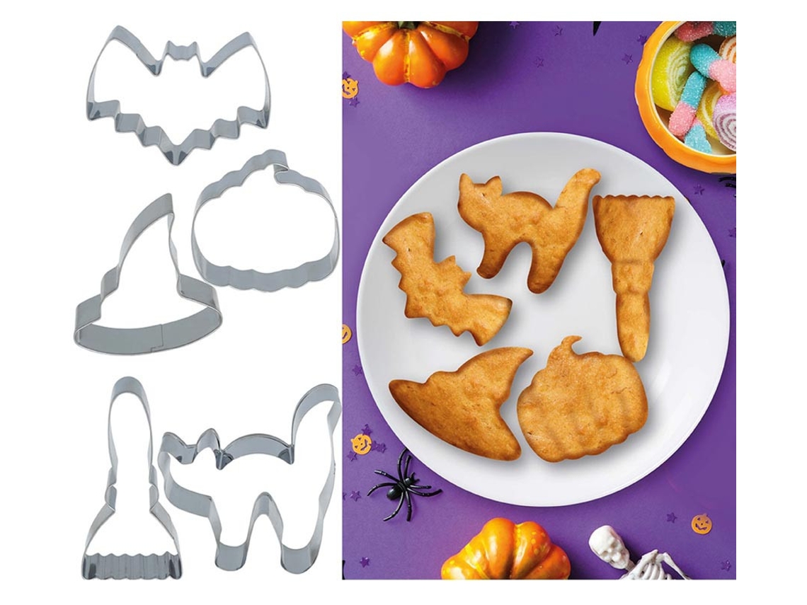 Moldes Metálicos para 5 Galletas Halloween