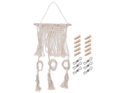 Perchero Bohemio De Cuerda De Algodón Con 16 Pinzas De Pared - Diseño Bohemio