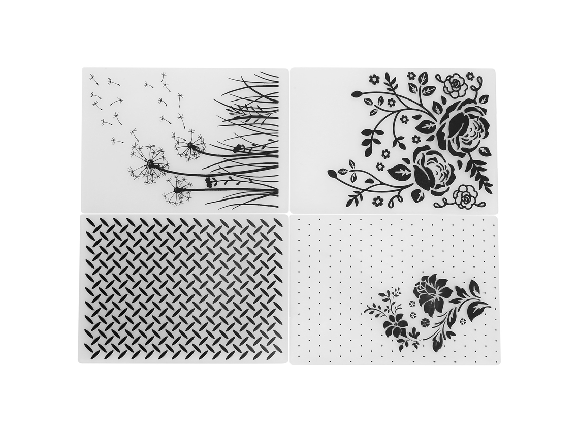 4 Carpetas De Plástico Para Estampar, Ideales Para Scrapbooking Y Manualidades Con Papel.