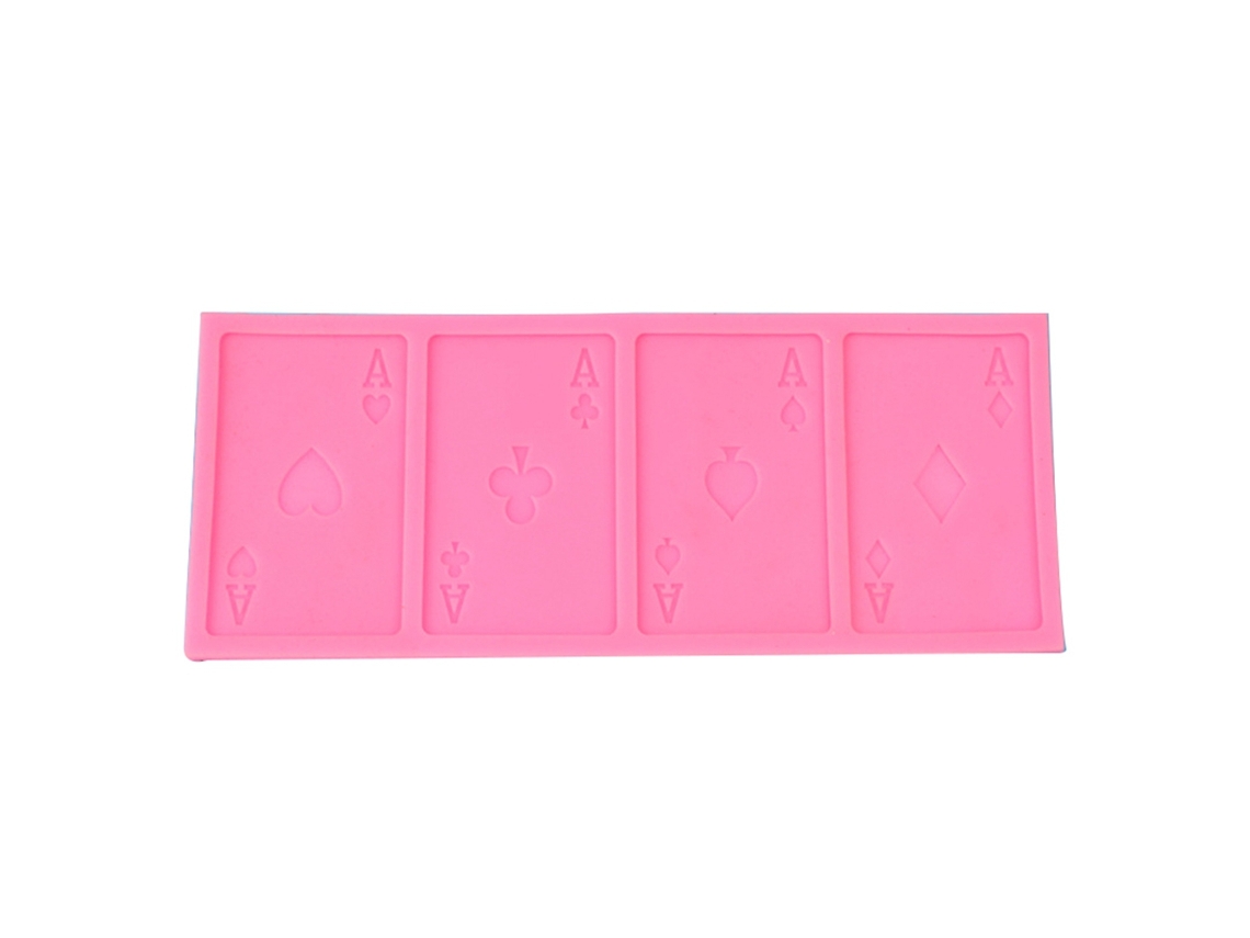 Molde de silicona para tartas con forma de póker para hacer galletas, chocolate y fondant.