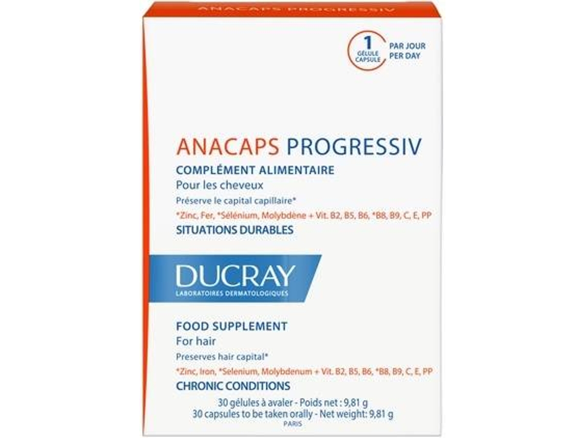 Complemento Alimentar DUCRAY Trio Anacaps Progressive (3 x 30 cápsulas)