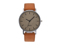 Reloj De Pulsera De Aleación Redondo Analógico De Cuarzo Para Parejas Café
