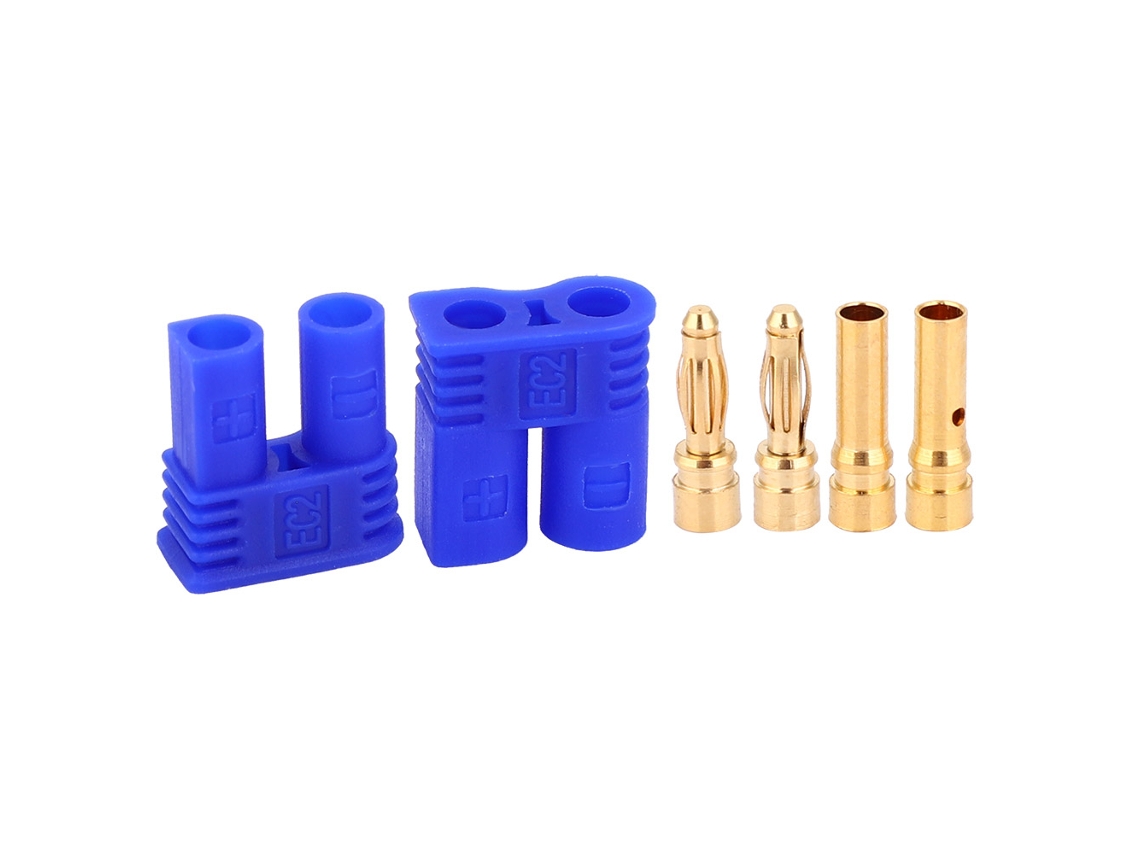 2026-5 Conjuntos Conector Batería De Litio Ec2 Modelo Avión Conector Azul 2.0mm
