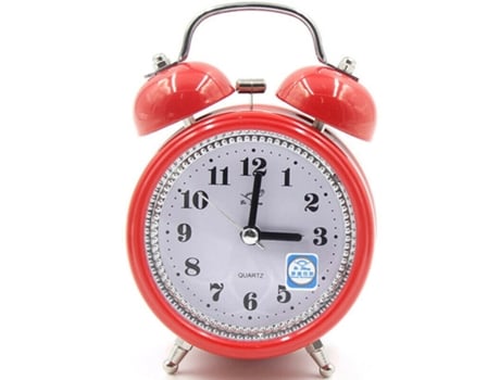 (Rojo) Reloj despertador Super ruidoso Doble Bell Quartz Movimiento Noche Luz de noche Casa de noche!