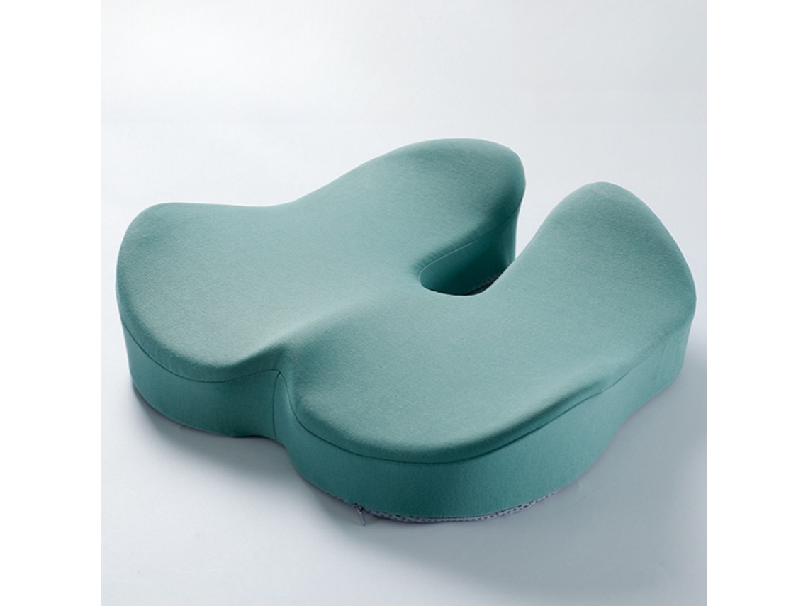 Cojín De Asiento De Espuma Viscoelástica Para Oficina, Verde. Alivia El Dolor De Coxis. Digitallab