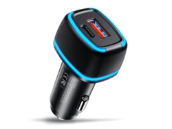 Cargador de coche USB-C de 38 W, carga rápida PD de 20 W/QC3.0 de 18 W, puerto dual USB, adaptador de 12 a 24 V Chaberlu