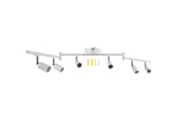 Rebe-kit De Iluminación De Riel Con 6 Focos Rotativos Para Techo, Base Gu10, 85-265v, Blanco