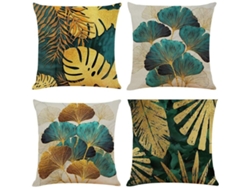 Juego De 4 Fundas De Cojín Decorativas De Lino Y Algodón Con Cremallera Invisible