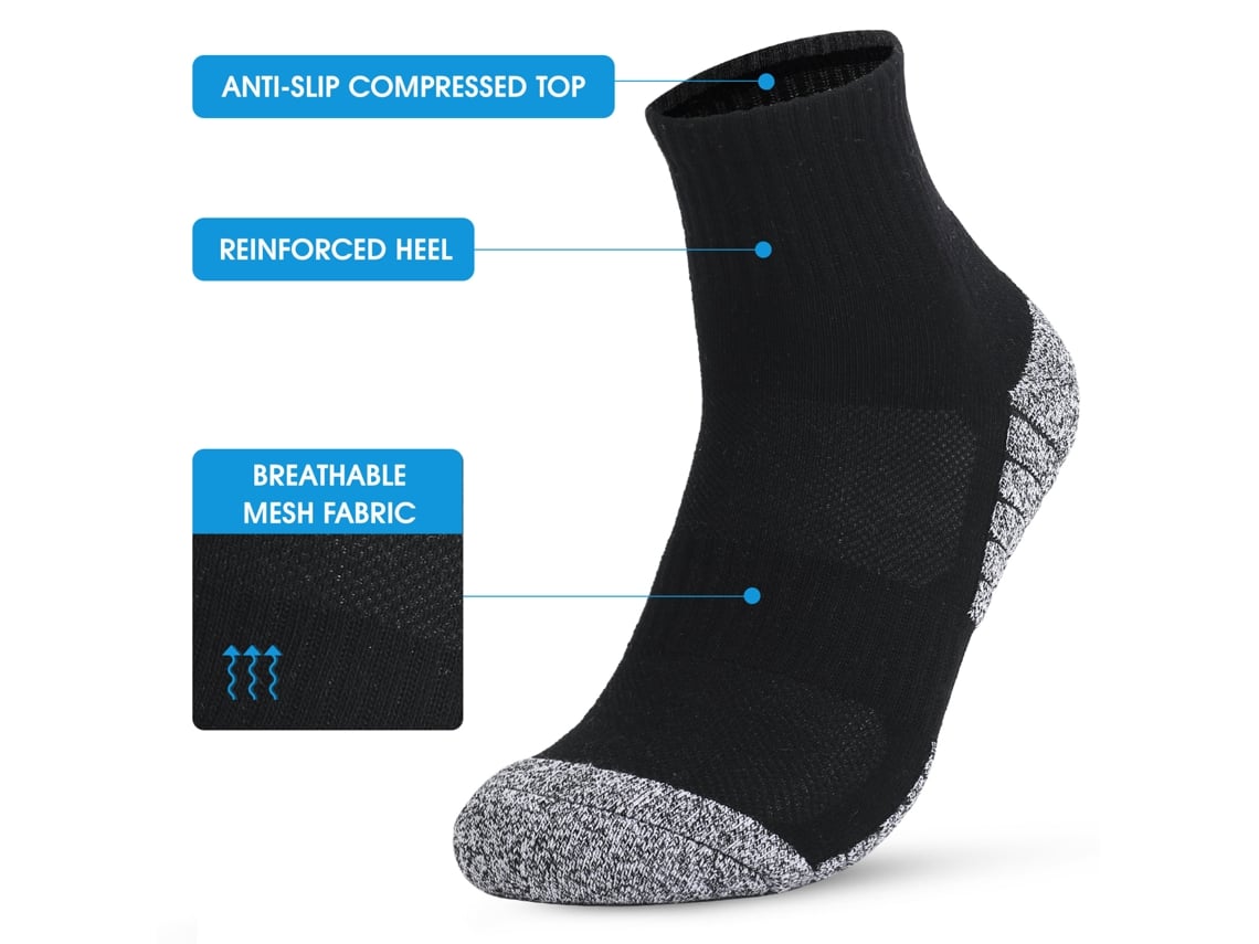 2026rebe-3 Pares Calcetines De Senderismo Acolchados Para Hombre Algodón Crew Deportivos Al Aire Libre Trekking Caminar