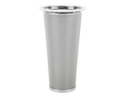 Filtro De Café Infusor Para Café Frío, Cono De Malla De Acero Inoxidable 304 De 8x15 Cm Con Anillo De Goma Blanco.