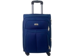 Maleta de Tela Trolley Equipaje de Mano Cabina Viaje avión 4 Ruedas 360º Giratorias (Azul Marino) COSHANO