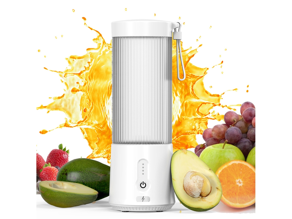 Exprimidor Eléctrico Pequeño Portátil De 450 Ml Recargable Para Frutas Verduras Batidos Batidos (blanco) Cuich