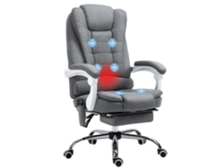 Silla De Oficina Gris Con Función De Masaje Y Calefacción.