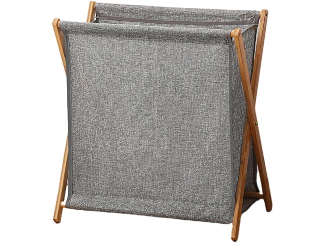 Cesto De Ropa Plegable Madera Maciza. Cesta