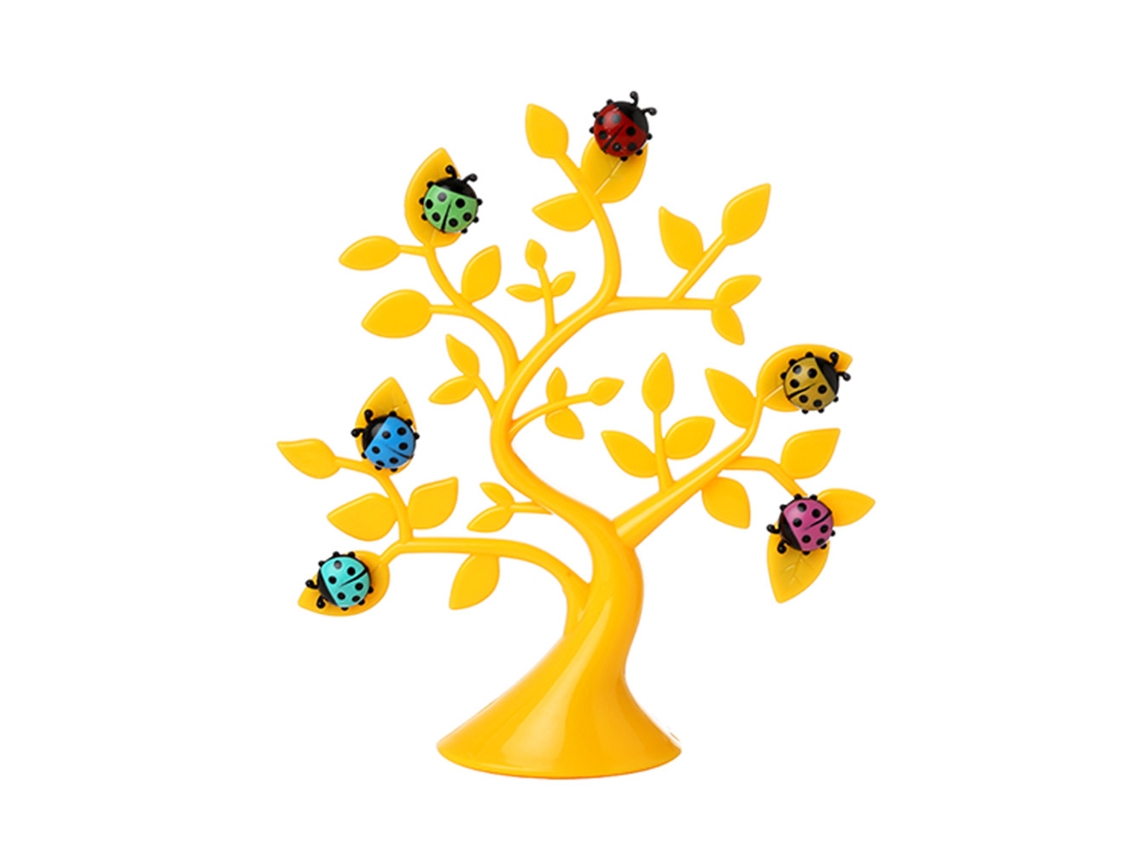 Imán para nevera con forma de árbol de baok, autoadhesivo para manija de puerta, resistente a golpes, decoración del hogar (amarillo)