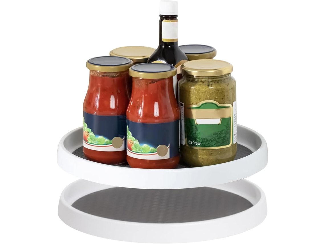 Bandeja Organizadora Giratoria, Bandeja Giratoria Para Refrigerador, Estante De Almacenamiento Antideslizante De 2