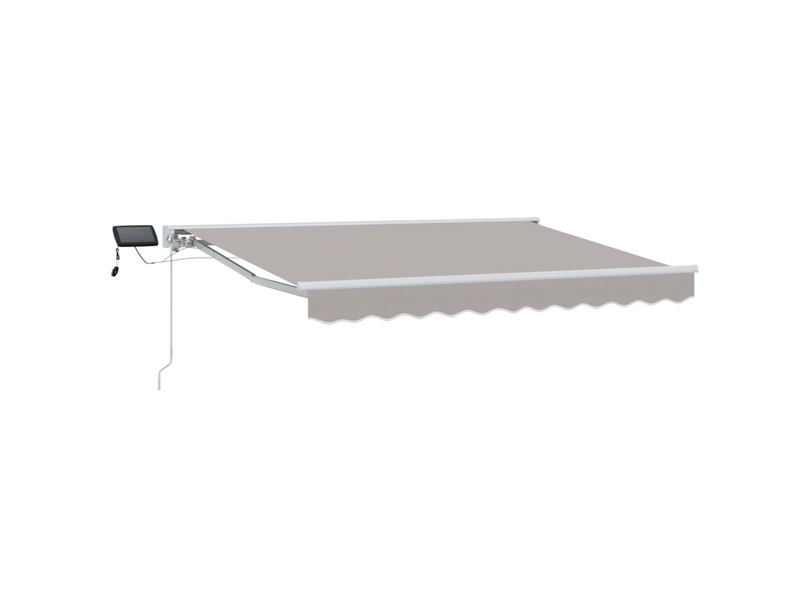 Vidaxl Armazón De Toldo Manual Con Leds Gris Claro Y Blanco. 3 X 2 M
