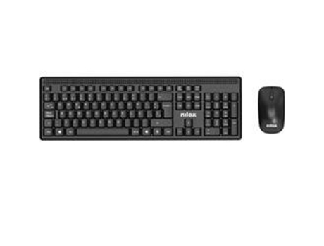 Teclado y Ratón NILOX NXKMWE011 (Negro - Qwerty Español)
