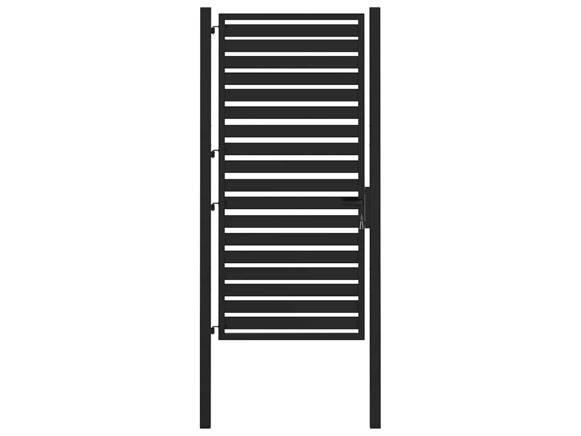 Puerta de jardín de aluminio negro con cerradura 100x180 cm MAISON EXCLUSIVE
