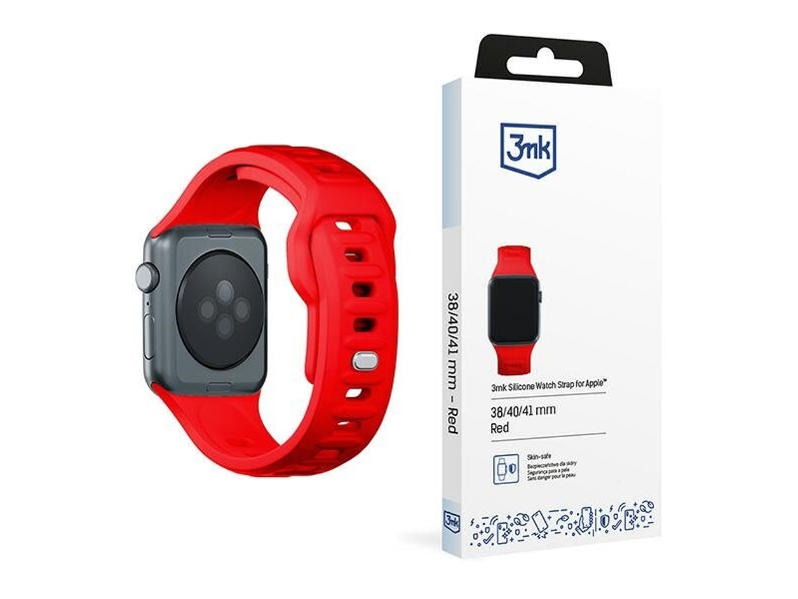 Correa de silicona 3MK negra y roja para Apple Watch de 38, 40 y 41 mm Vayotoy