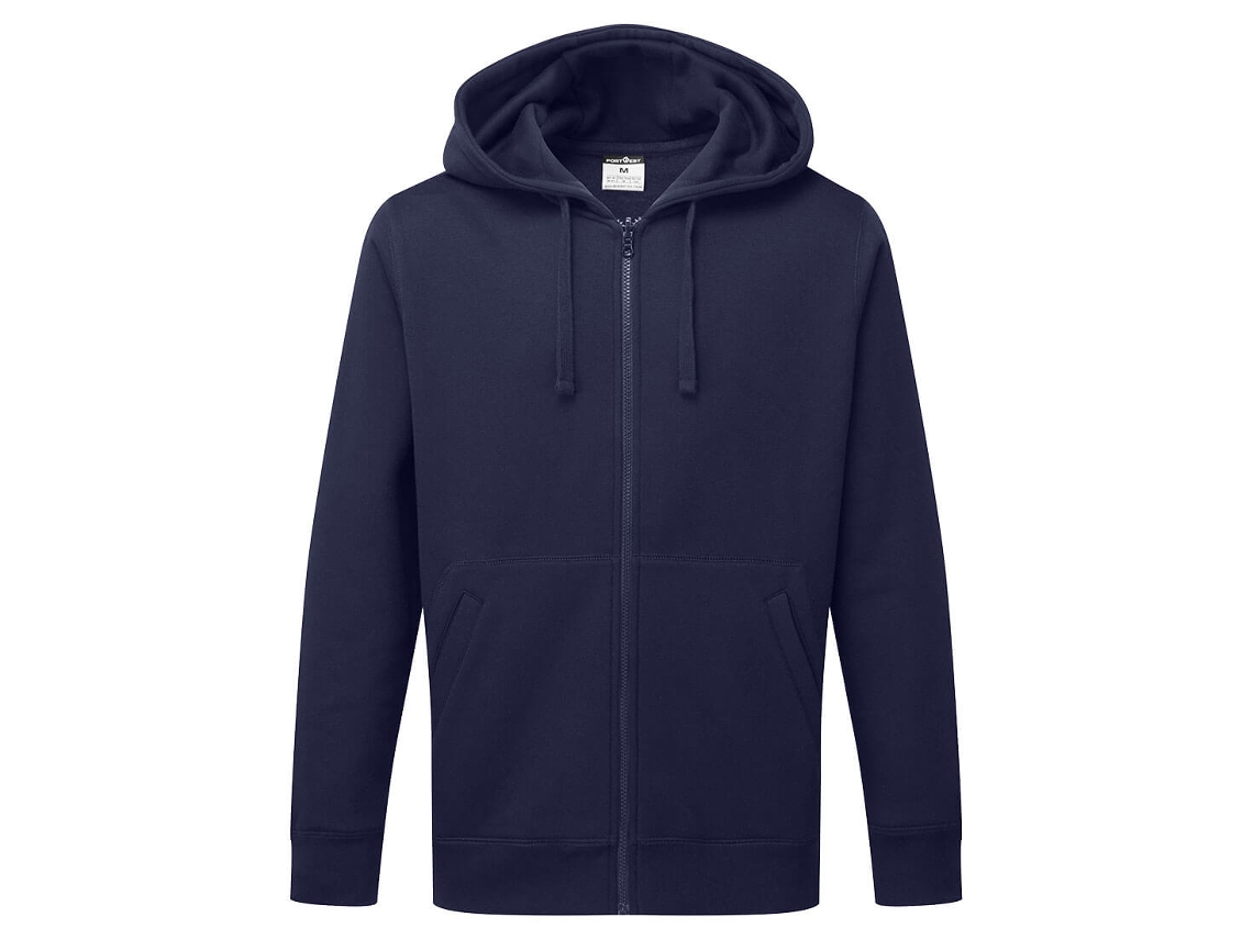 Sudadera con capucha y cremallera Portwest Casual Work / Azul marino oscuro / S