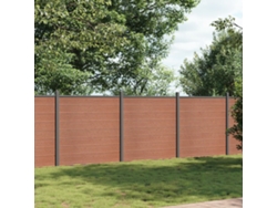 Panel de valla de 526 x 186 cm, WPC, marrón, DKD, decoración del hogar