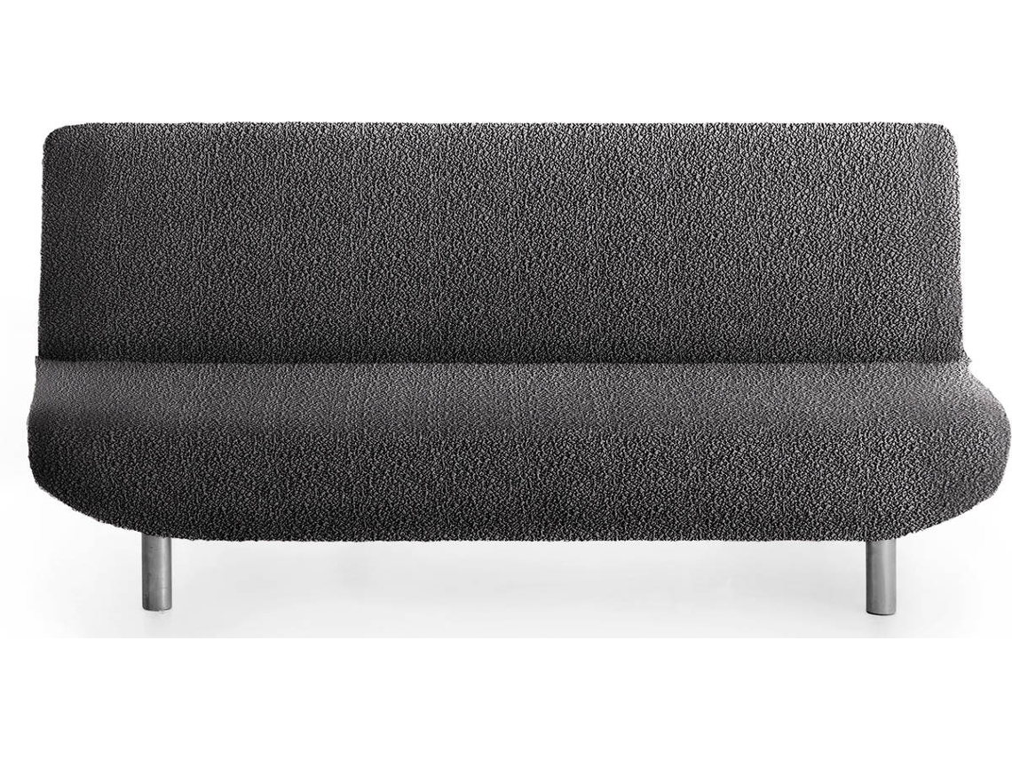 Funda Multielástica para Sofá Cama Clic-clac 3 Plazas MILICA Tejido Adaptable Spongy Gris Oscuro