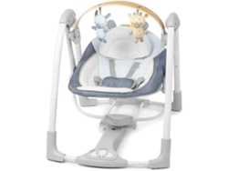 Columpio eléctrico compacto Chambray para bebés, arco de aprendizaje de madera, 5 velocidades, 8 melodías y 3 sonidos ingeniosos