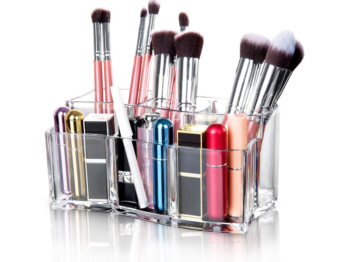 Organizador de pinceles de maquillaje beauty acrílico transparente (20x12x11cm) Kofihety