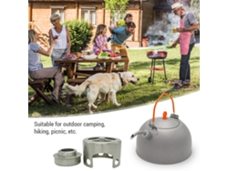 Hervidor De Agua De 0,5 L Con Boquilla Para Café Y Hornillo De Alcohol De Acero Inoxidable Para Acampada Al Aire Libre.