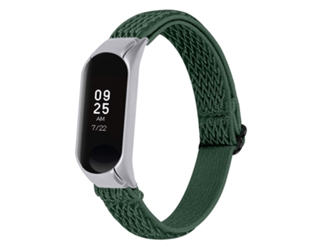 Correa de nailon lazo elástico elástico trenzado ajustable para Xiaomi Mi Band 7 - verde intenso