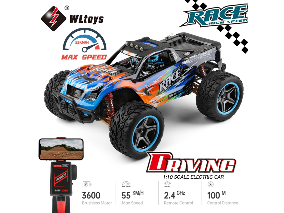 Coche todoterreno RC 1/10 4x4, 55 km/h, carreras, doble puente, escalada, Aeuzwr