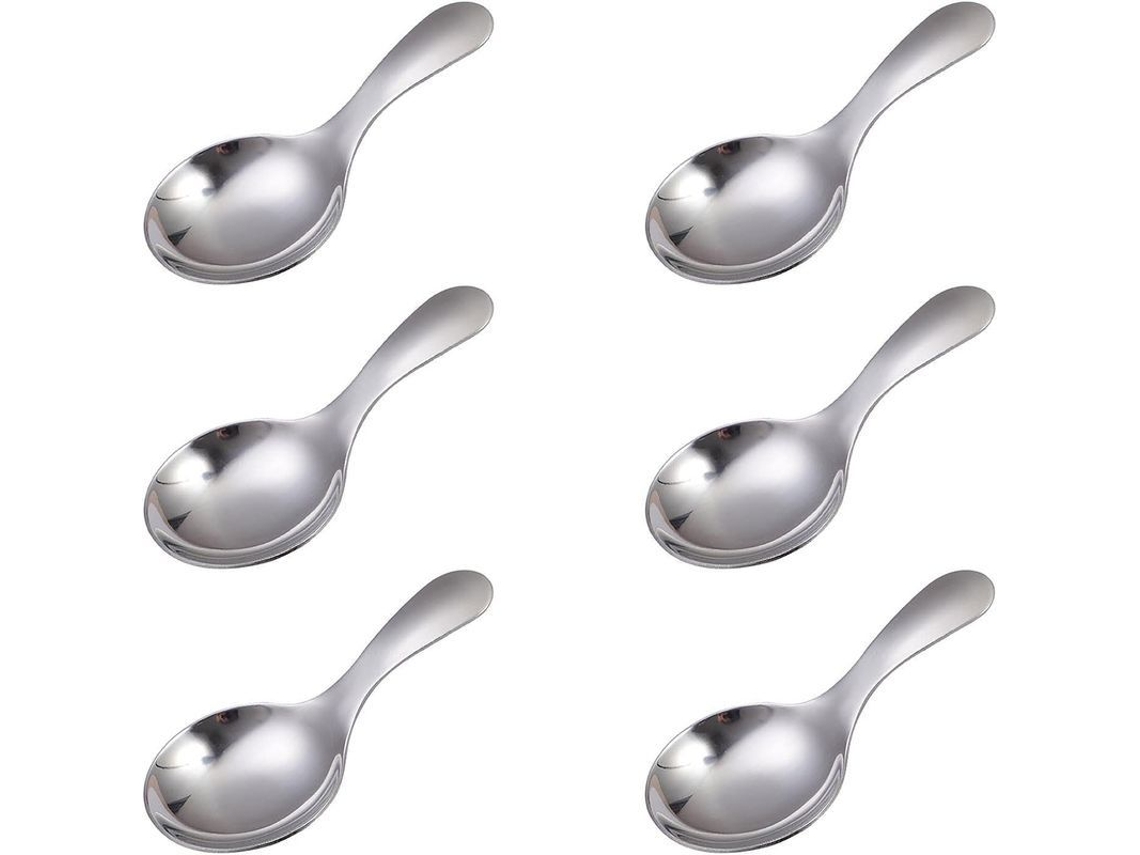 2026da-cucharas De Postre Linjou 6 Piezas Acero Inoxidable 304 Mango Corto Para Helado Frutas Café