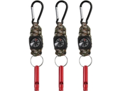 Rebe-3pcs Llavero De Paracord 4 En 1 Con Brújula Silbato Y Mosquetón Para Camping Senderismo Y Actividades Al Aire Libre