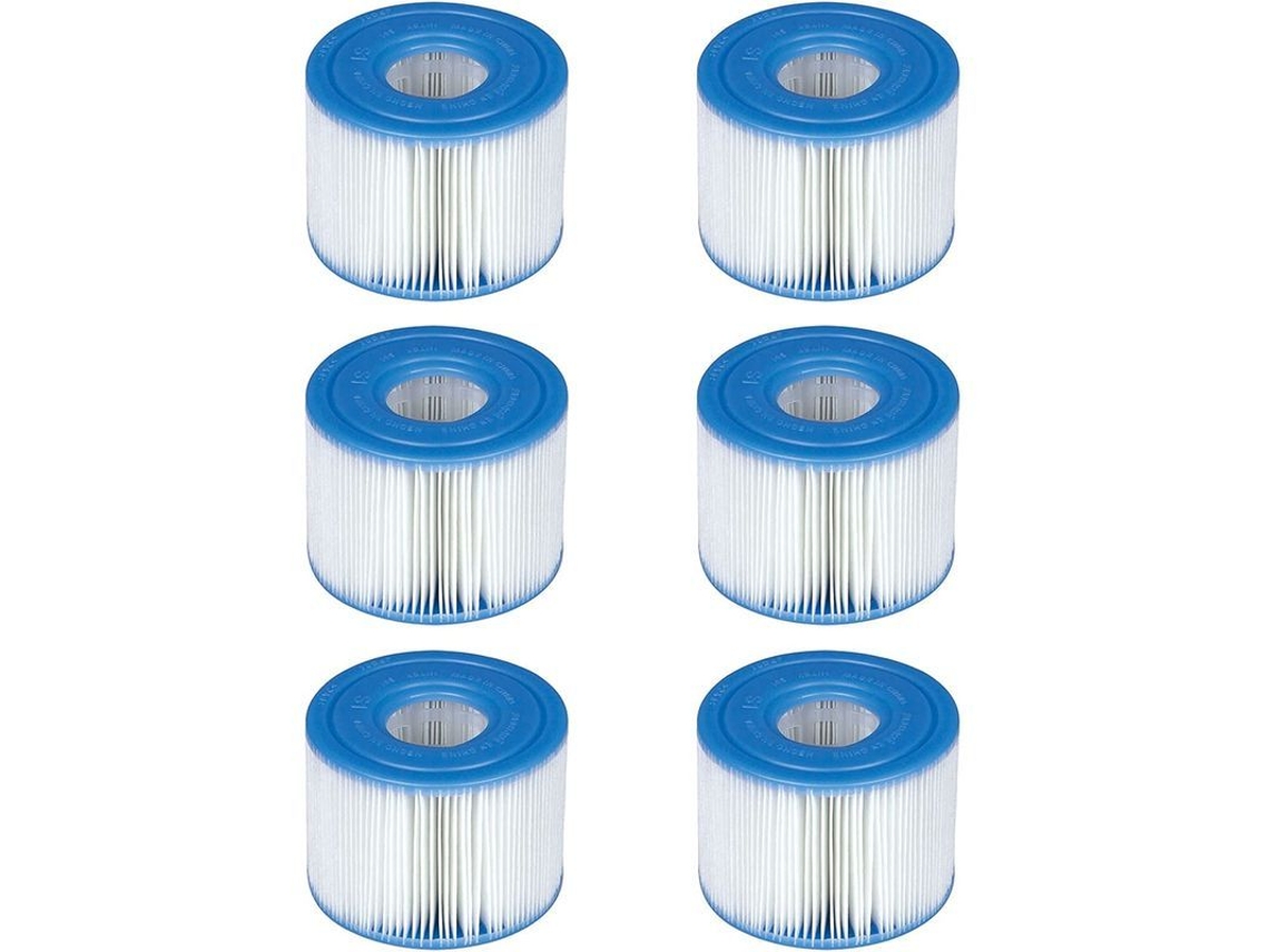 Cartuchos De Filtro Intex Purespa S1, 6 Filtros, 1 Unidad, Azul, Dacrón Duradero