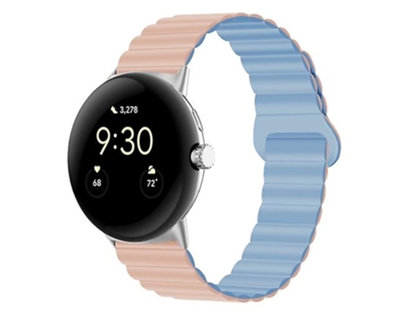 Correa para Google Pixel Watch, hebilla inversa, correa de reloj de silicona magnética en polvo azul VENISYMLIS