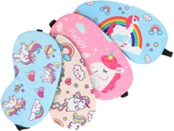 Juego de 4 antifaces para dormir con estampado de unicornio: cómodos y duraderos.