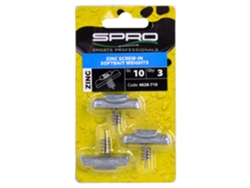 Paquete de 6 de 3 cabezas de plomo SPRO Zinc Screw-in Softbait Weights - 10 g
