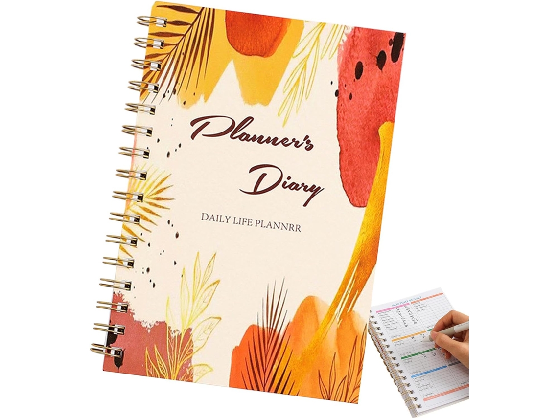 Agenda, cuaderno de estudio, planificador de tiempo con espiral, diario de viaje académico, colorido