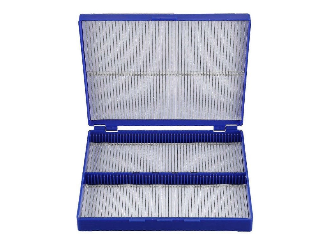 Estuche Rectangular De Plástico Azul Marino Para Microscopio, Con Capacidad Para 100 Portaobjetos (sin Enredos).