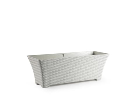 Jardinera rattan 60,5x22x21,2 cm marfil