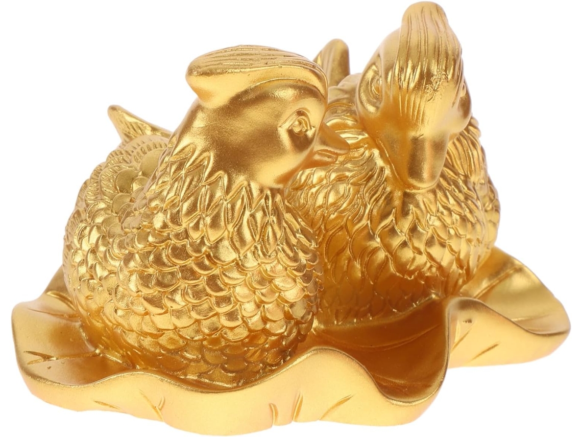 Escultura Mandarina Resina Dorada Felicitaciones Estable Elegante Decoración Comedor Base Boda Mesa